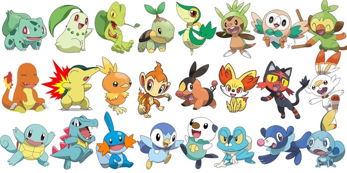 Todos Pokémons Iniciais (Primeira geração)