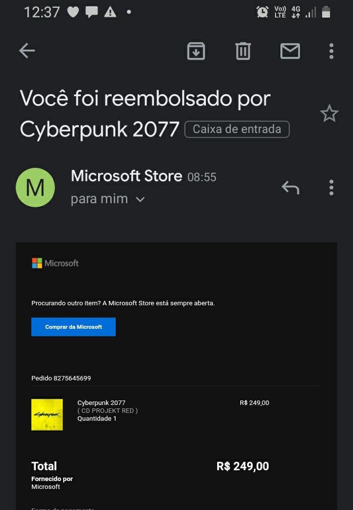Revoltados usuários pedem reembolso de cyberpunk 2077 após path falho | 5e374f1f whatsapp image 2020 12 12 at 23. 47. 00 | steam | cyberpunk 2077 steam