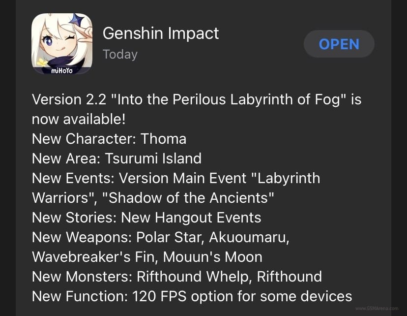 Genshin impact em 120 fps