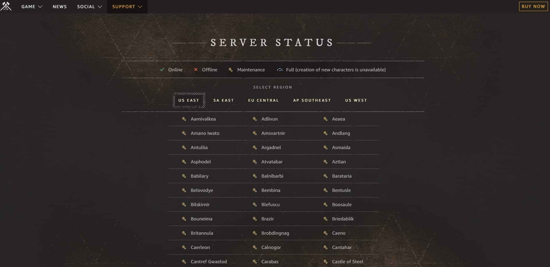 Server em new world