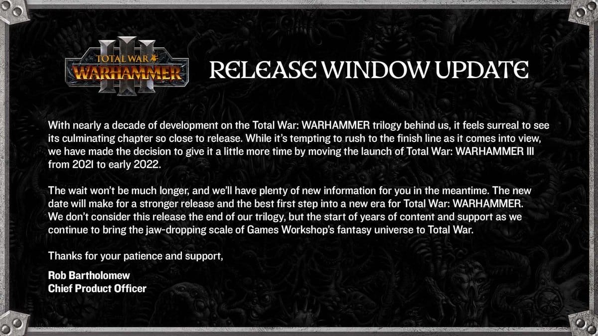 Total war warhammer iii tem data